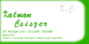 kalman csiszer business card