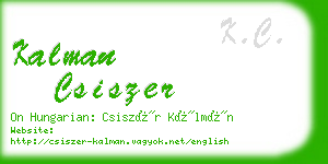 kalman csiszer business card